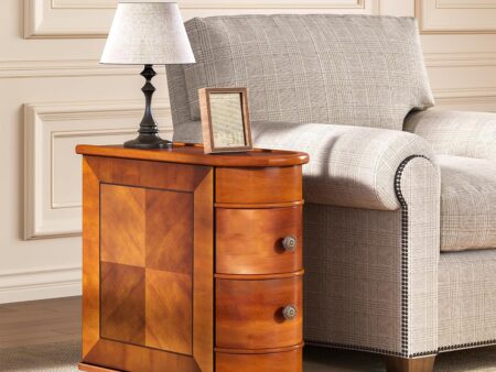 Wooden Side Table with Two Drawers